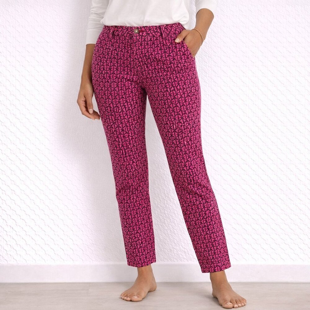 Vineyard Vines Anchor Pants 4 Pink Navy Corduroy Ankle Skinny